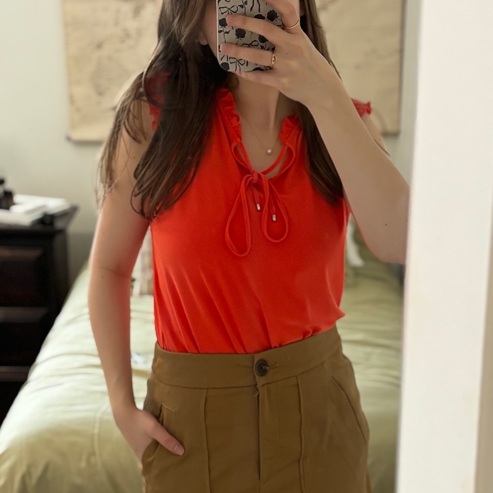 Orange Sleeveless Top